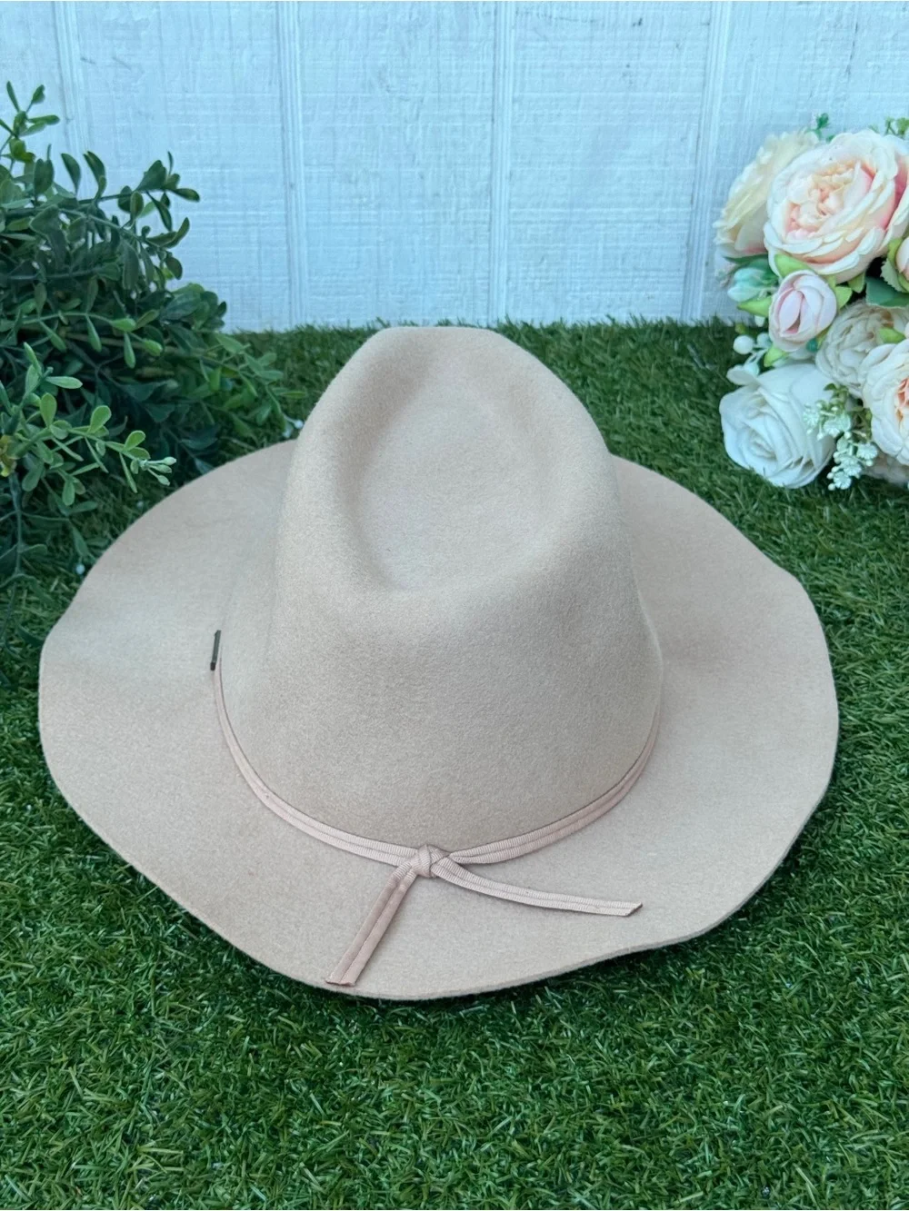 BRIXTON CLASSICS WESLEY FEDORA Wide-Brim blush Pink Felt women’s Fedora Hat NWOT